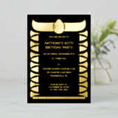 Oude Egyptische Scarab Kever Custom Folie Uitnodiging (Staand Voorkant)