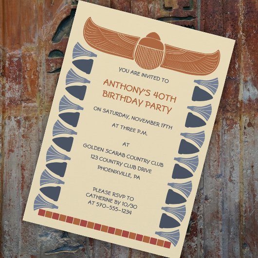 Oude Egyptische Scarab Kever Custom Kaart