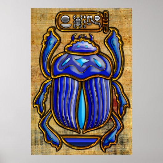 Oude Egyptische Scarab Poster (Voorkant)