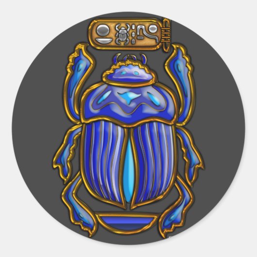 Oude Egyptische Scarab Ronde Sticker (Voorkant)