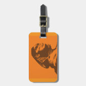 Oude Egyptische sfinx vet Sinaasappel en bruin Bagagelabel (Voorkant verticaal)