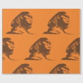 Oude Egyptische sfinx vet Sinaasappel en bruin Cadeaupapier (Vlak)