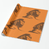 Oude Egyptische sfinx vet Sinaasappel en bruin Cadeaupapier (Uitgerold)