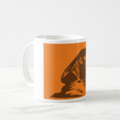 Oude Egyptische sfinx vet Sinaasappel en bruin Koffiemok (Voorkant links)