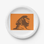 Oude Egyptische sfinx vet Sinaasappel en bruin Papieren Bordje (Voorkant)