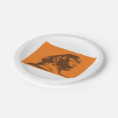 Oude Egyptische sfinx vet Sinaasappel en bruin Papieren Bordje (Gekanteld)