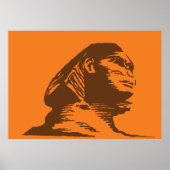 Oude Egyptische sfinx vet Sinaasappel en bruin Poster (Voorkant)