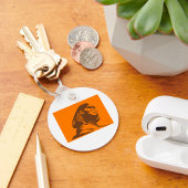 Oude Egyptische sfinx vet Sinaasappel en bruin Sleutelhanger