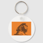 Oude Egyptische sfinx vet Sinaasappel en bruin Sleutelhanger (Voorkant)