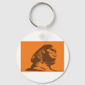Oude Egyptische sfinx vet Sinaasappel en bruin Sleutelhanger (Achterkant)