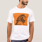 Oude Egyptische sfinx vet Sinaasappel en bruin T-shirt (Voorkant)