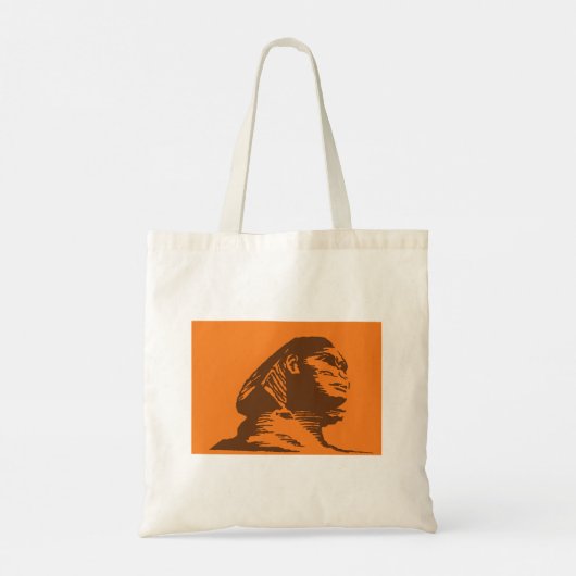 Oude Egyptische sfinx vet Sinaasappel en bruin Tote Bag (Achterkant)