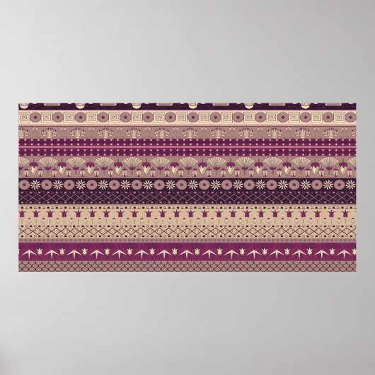 Oude Egyptische sierstam naadloos. Poster (Voorkant)