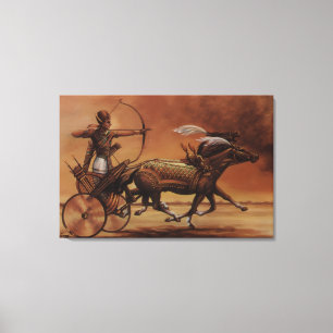 Oude Egyptische Strijdwagen Boogschutter Fijne Kun Canvas Afdruk