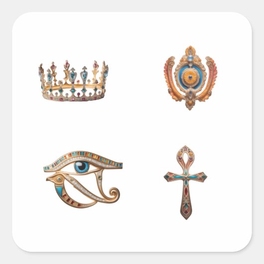 Oude Egyptische symbolen 4 Pack Stickers (Voorkant)