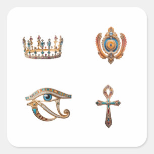Oude Egyptische symbolen 4 Pack Stickers