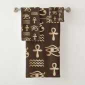 Oude Egyptische symbolen Ankh Oog van Horus Bad Handdoek (Insitu)