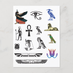 Oude Egyptische symbolen Briefkaart