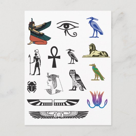 Oude Egyptische symbolen Briefkaart (Voorkant)