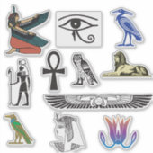Oude Egyptische Symbolen en Motieven Sticker (Voorkant)