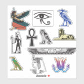 Oude Egyptische Symbolen en Motieven Sticker (Vel)
