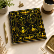 Oude Egyptische Symbolen Zwart Goud Patroon Luxe