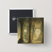 Oude Egyptische Tempel van Esna Vierkante Button 5,1 Cm (Voorkant /achterkant)