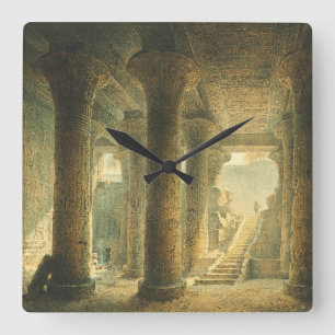 Oude Egyptische Tempel van Esna Vierkante Klok