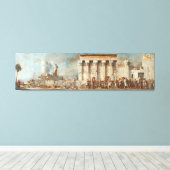 Oude Egyptische Tempelmuur Kunst - Historische Civ Canvas Afdruk (Insitu (Houten vloer))