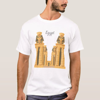 Oude Egyptische Tempelsticker T-shirt
