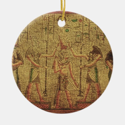 Oude Egyptische Temple Wall Art Keramisch Ornament (Voorkant)