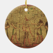 Oude Egyptische Temple Wall Art Keramisch Ornament (Achterkant)