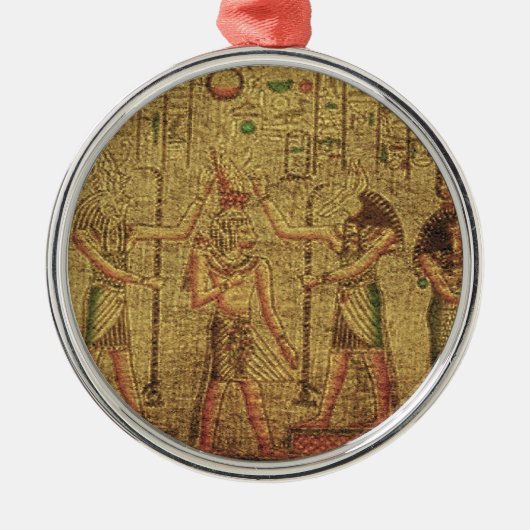 Oude Egyptische Temple Wall Art Metalen Ornament (Voorkant)