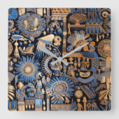 Oude Egyptische Textiel Wandklok (Voorkant)