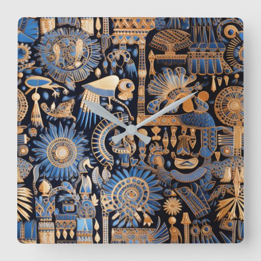 Oude Egyptische Textiel Wandklok (Voorkant)