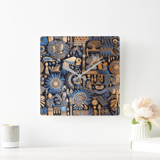 Oude Egyptische Textiel Wandklok (Huis)