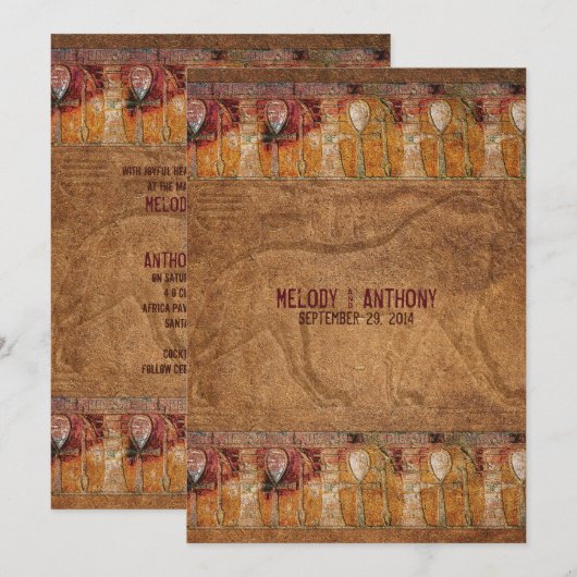 Oude Egyptische uitnodiging tot het huwelijk (Voorkant / Achterkant)