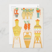 Oude Egyptische urnen Feestdagenkaart (Voorkant / Achterkant)