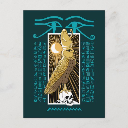 Oude Egyptische valk God Horus Briefkaart (Voorkant)