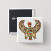 Oude Egyptische valkspeelster Vierkante Button 5,1 Cm (Voorkant /achterkant)