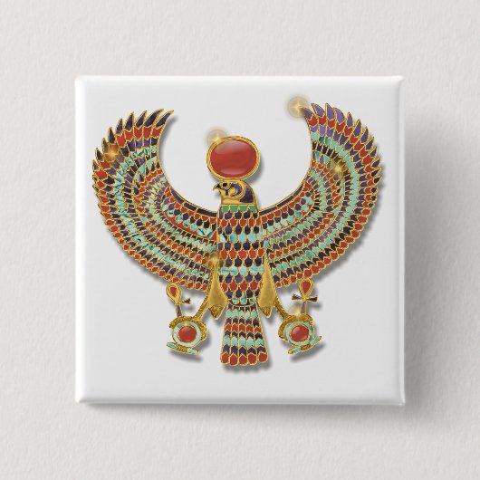 Oude Egyptische valkspeelster Vierkante Button 5,1 Cm (Voorkant)
