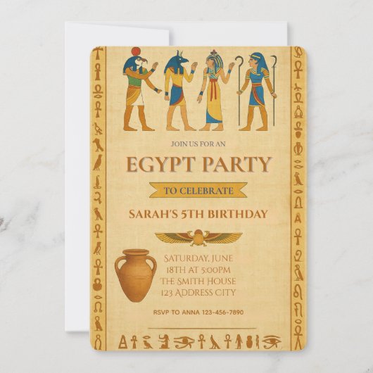 Oude Egyptische Verjaardag Mystique Uitnodiging (Voorkant)