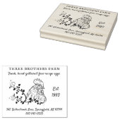 Oude Eierdozen Familieboerderij & Adres Rubberstempel (Gestempeld)
