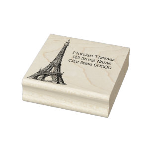 Oude Eiffeltoren #1 Tekening Naam Retouradres Rubberstempel