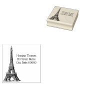 Oude Eiffeltoren #1 Tekening Naam Retouradres Rubberstempel (Gestempeld)