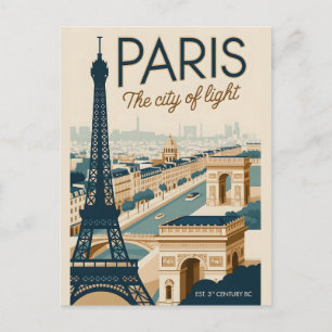 Oude Eiffeltoren Parijs Frankrijk Retro Reizen Briefkaart