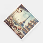 Oude Eiffeltoren Parijs Schilderij Servet (Hoek)