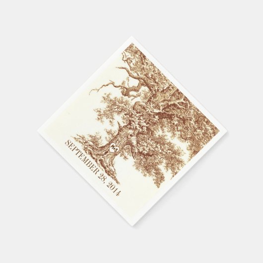 Oude eik boom - Love Tree Paper servetten (Hoek)