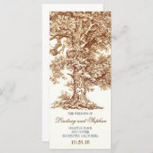 Oude eik boom rustieke bruiloft programma's (Voorkant / Achterkant)