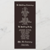 Oude eik boom rustieke bruiloft programma's (Achterkant)